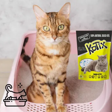ŻWIREK DLA KOTA SILIKONOWY NATURALNY Silica Gel Cat KOTIX, 3,8 l 1,5 kg