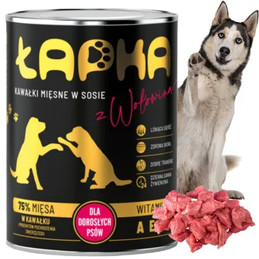Łapka Karma mokra dla psa wołowina 415g