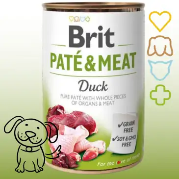 MOKRA KARMA DLA PSA Z KACZKĄ NATURALNA BRIT PATE & MEAT DUCK PUSZKA 400 G