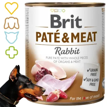Mokra Karma dla Psa Królik 800g Brit Paté Meat Rabbit bezzbożowa na alergie