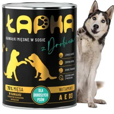 Łapka Karma mokra dla psa drób 415g
