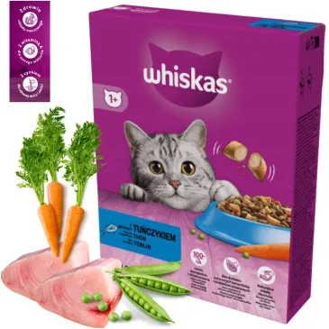 SUCHA KARMA DLA KOTA Whiskas 300g z tuńczykiem karmy bez konserwantów