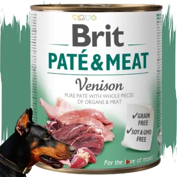 Mokra Karma dla Psa z Dziczyzną 800g Brit Paté Meat Vension bezzbożowa