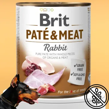 Mokra Karma dla Psa Królik 800g Brit Paté Meat Rabbit bezzbożowa na alergie