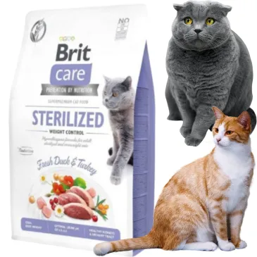 Sucha karma dla kota Brit Care Sterilized Weight kaczka z indykiem 400 g