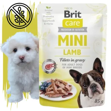 Karma mokra dla psa saszetka JAGNIĘCINA bezzbożowa BRIT CARE MINI Lamb 85g