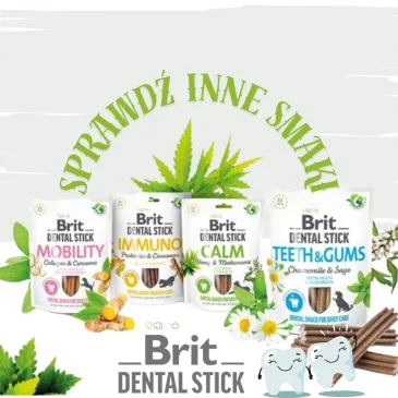 Przysmaki dla Psa Brit Care Dental Stick CALM Hemp Gryzaki Smakołyki 251g