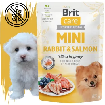 Mokra karma dla psa Brit Care Mini Rabbit Salmon filety królik + łosoś 85g