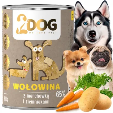 Mokra karma dla psa WOŁOWINA + MARCHEWKA 400g MONOPROTEINOWA HIPOALERGICZNA