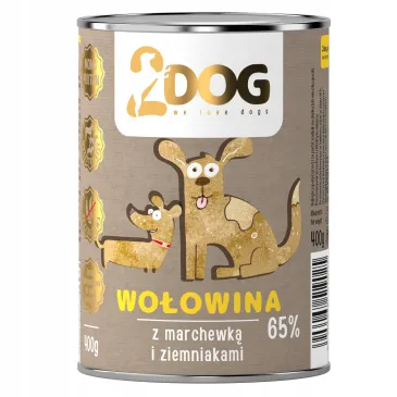 Mokra karma dla psa WOŁOWINA + MARCHEWKA 400g MONOPROTEINOWA HIPOALERGICZNA