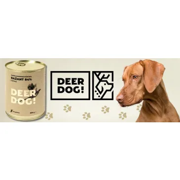 Mokra karma dla psa Deer Dog BAŻANT Z JEŻYNĄ puszka 800 G PREMIUM 84% MIĘSA