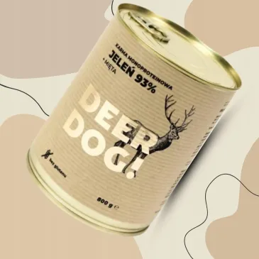 Mokra karma dla psa Deer Dog JELEŃ + MIĘTA puszka 800 G PREMIUM 93% MIĘSA